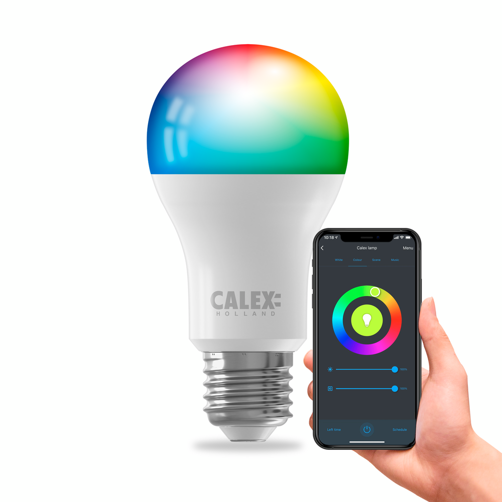 Calex Slimme LED Lamp - E27 - A60 - RGB en Warm Wit - 9.4W