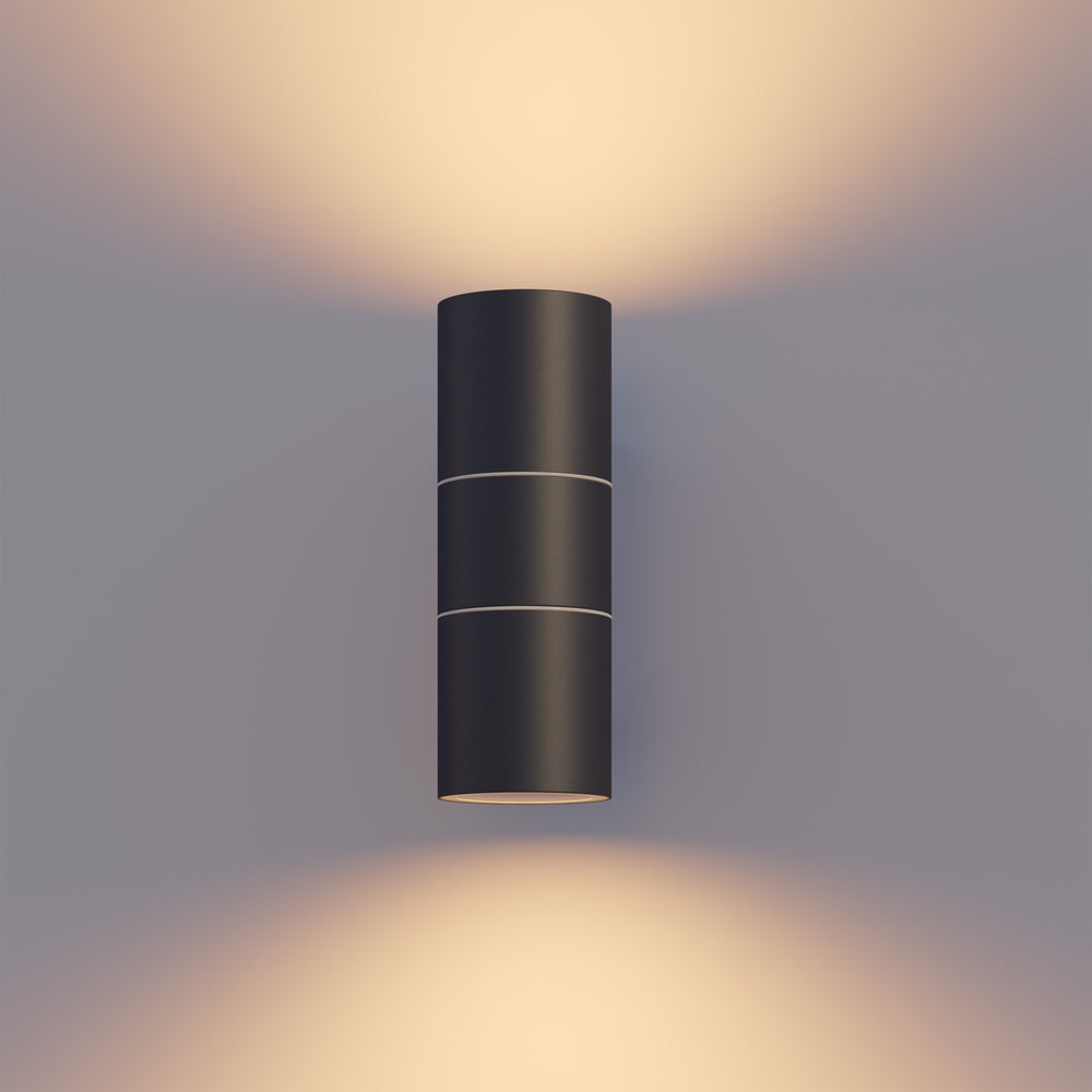 Calex LED Wall Lamp Stainless Steel - Up & Down - 2x GU10 - Black
