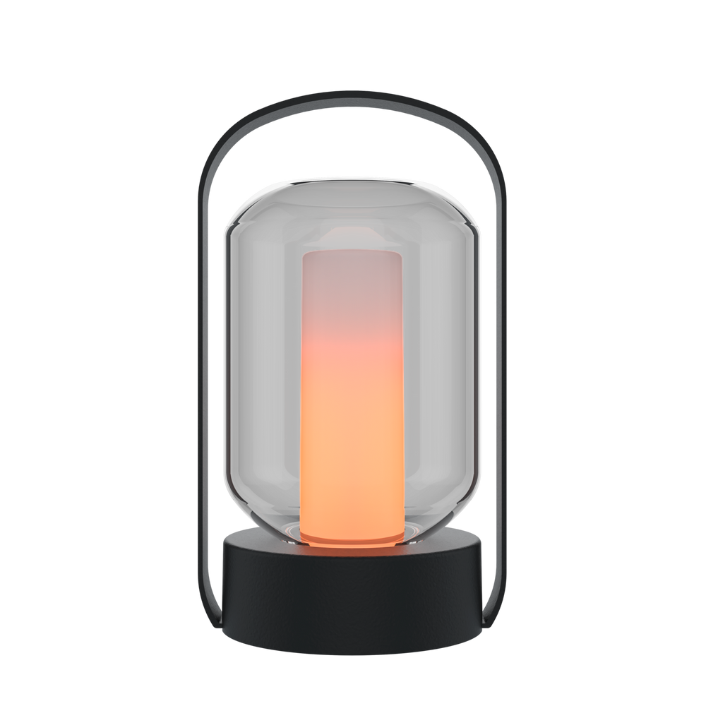 Calex Outdoor Table Lantern Como - Rechargeable - Flame Effect - Black