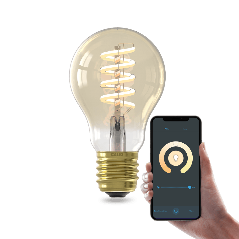 Calex Smart LED Bulb - E27 - Spiral Filament - A60 - Gold - Warm White - 7W
