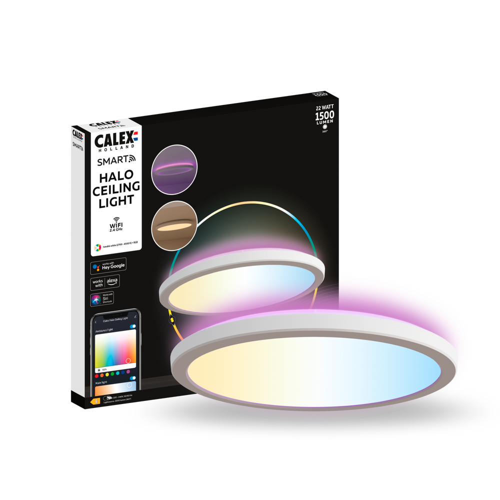 Calex Smart Halo LED Ceiling Lamp White - 30cm - RGB+Warm White - 22W