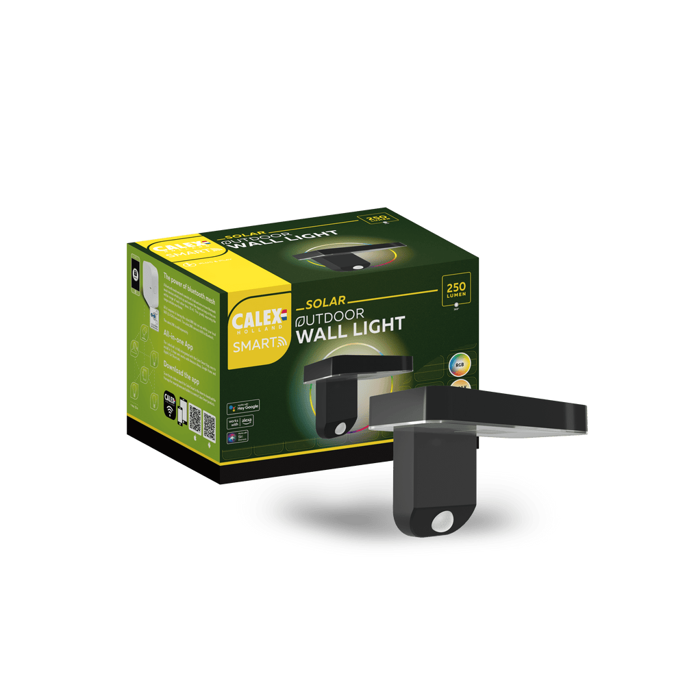 Calex Smart Outdoor Solar - Wall Lamp - RGB + Warm White Light