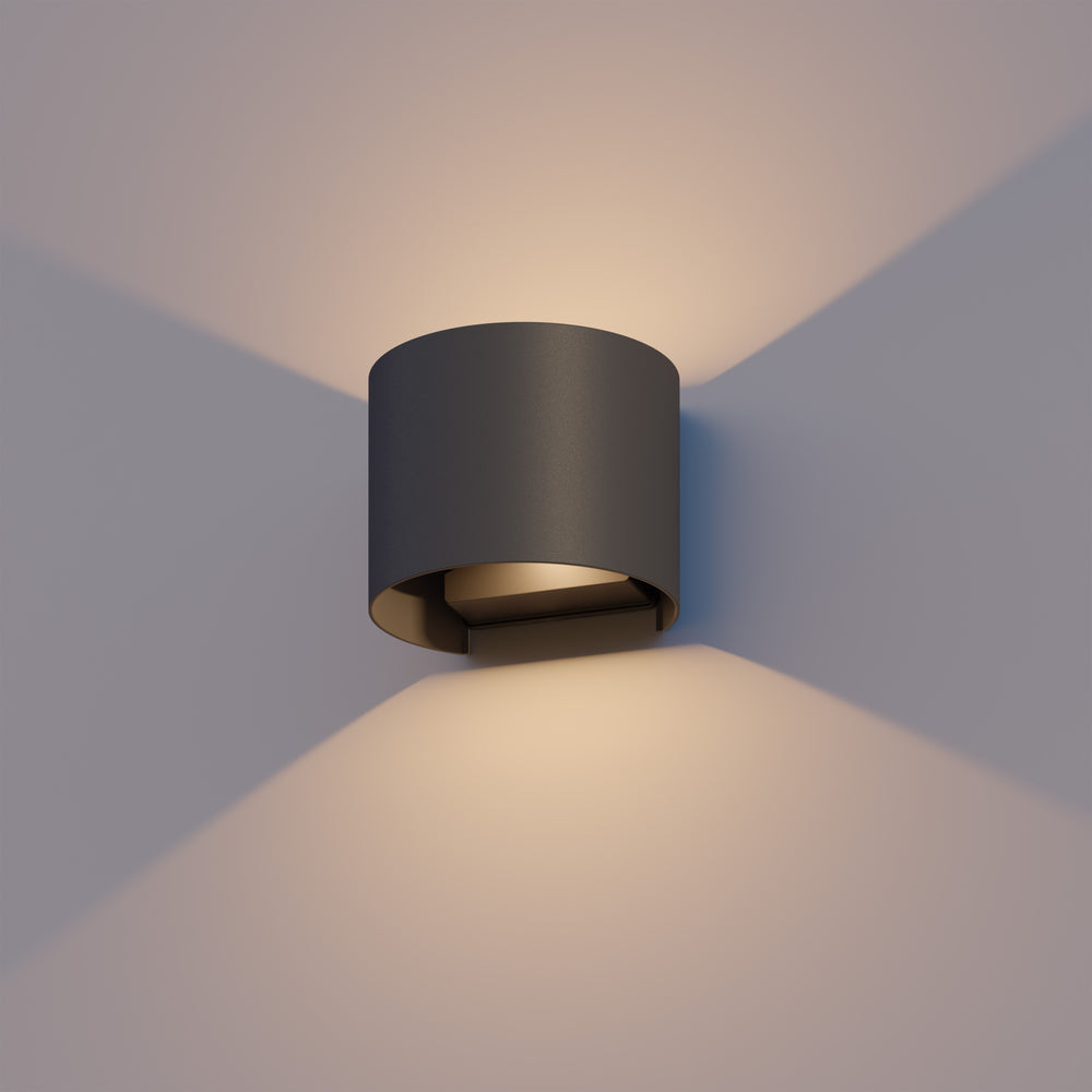 Calex LED Wall Lamp Oval Verona - Up & Down - Black - Warm White Light - 7W