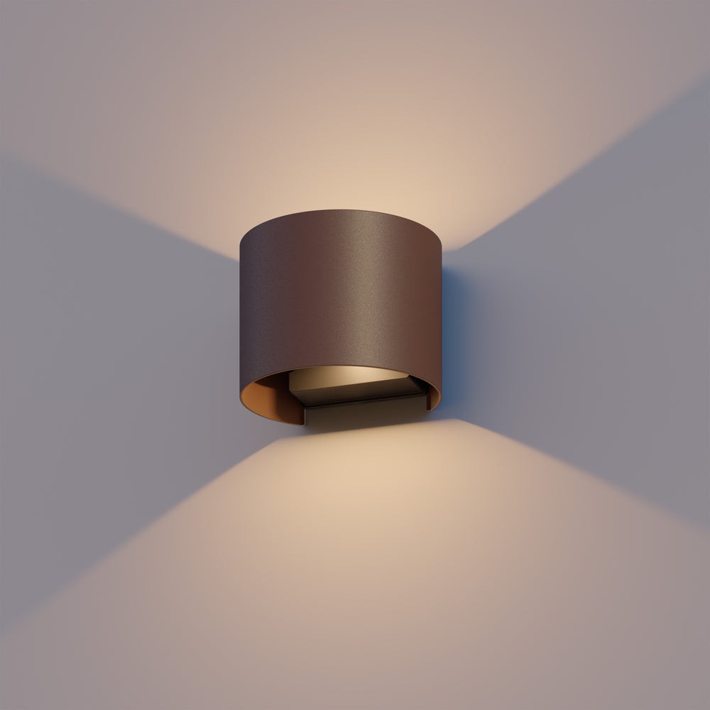 Calex LED Wall Lamp Oval Verona - Up & Down - Rust - Warm White Light - 7W