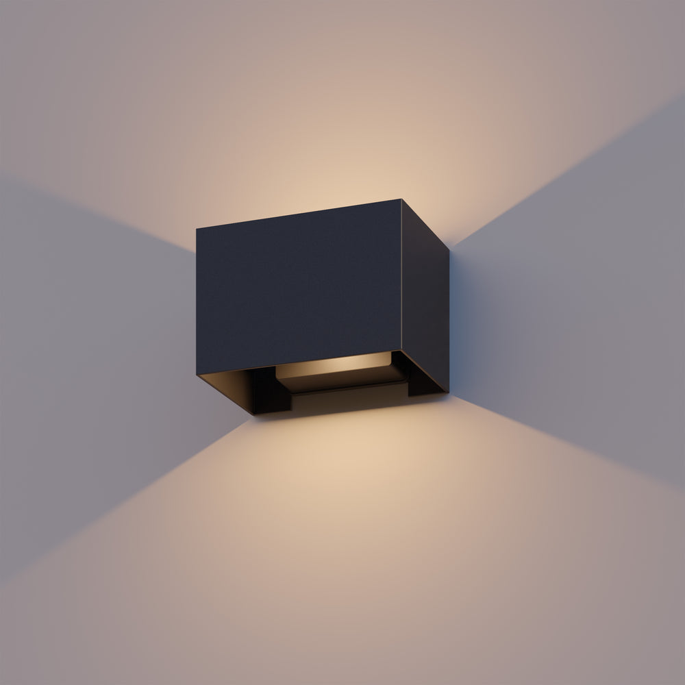 Calex LED Wall Lamp Rectangle Venice - Up&Down - Black - Warm White Light - 7W