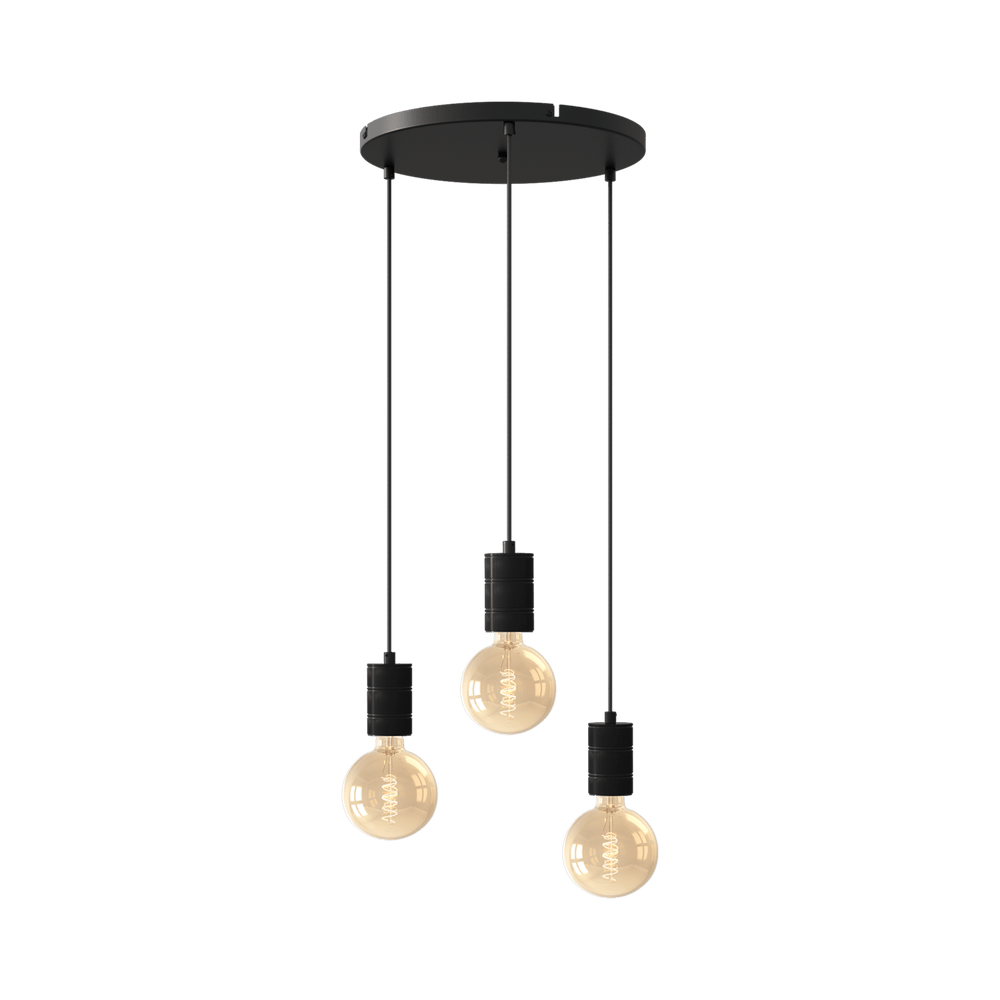 Calex HangLamp Rond - 3x E27 - 400mm - Zwart