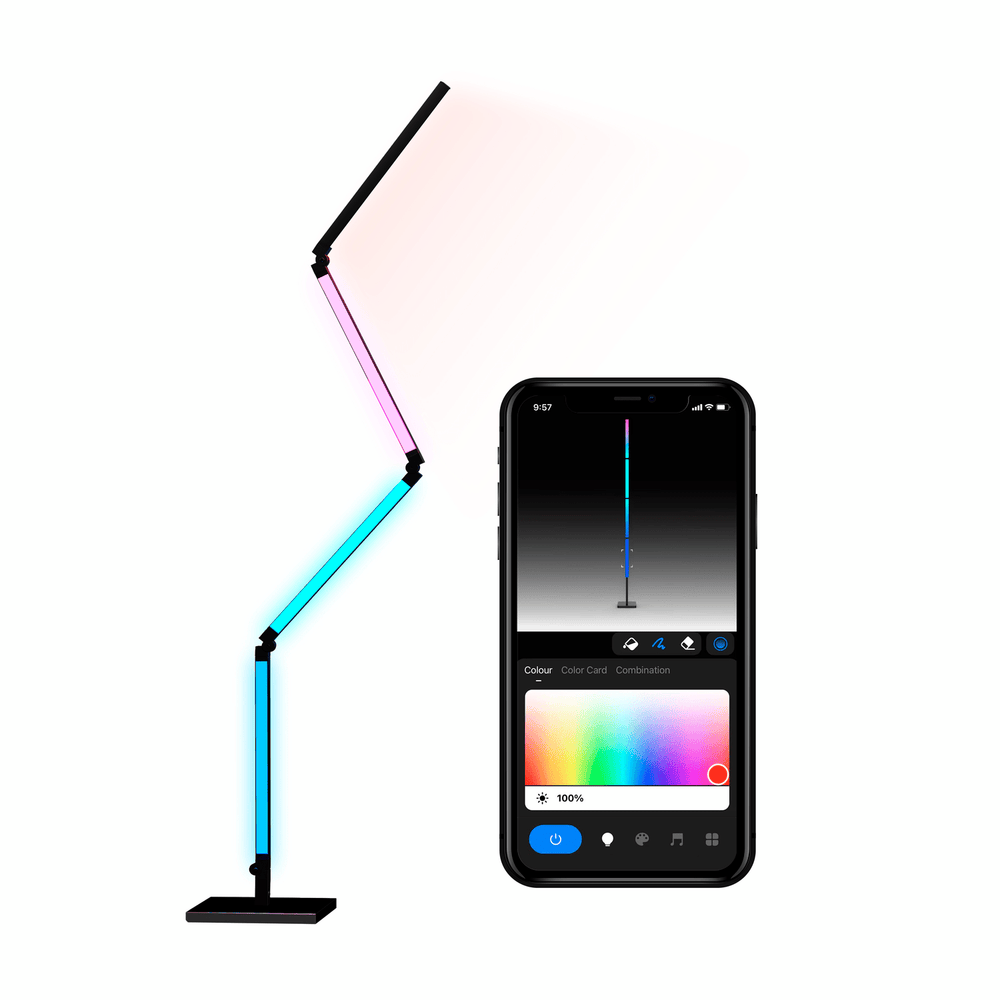 Calex Multifunctionele Slimme VloerLamp - RGB en Warm Wit
