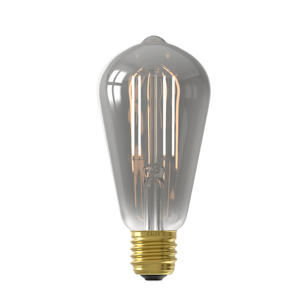 Calex Smart LED Bulb - E27 - Filament - ST64 - Titanium - Warm White Light-7W