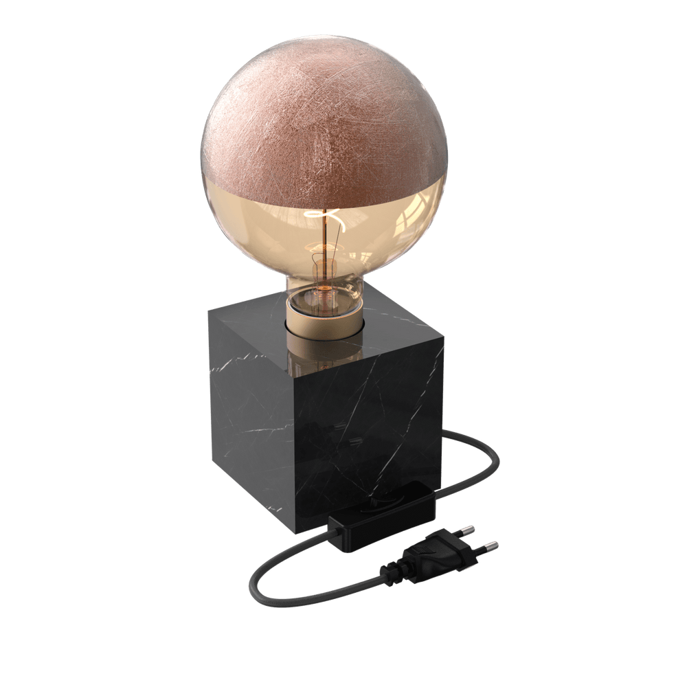 Calex TafelLamp Vierkant - E27 - Marmer - Zwart