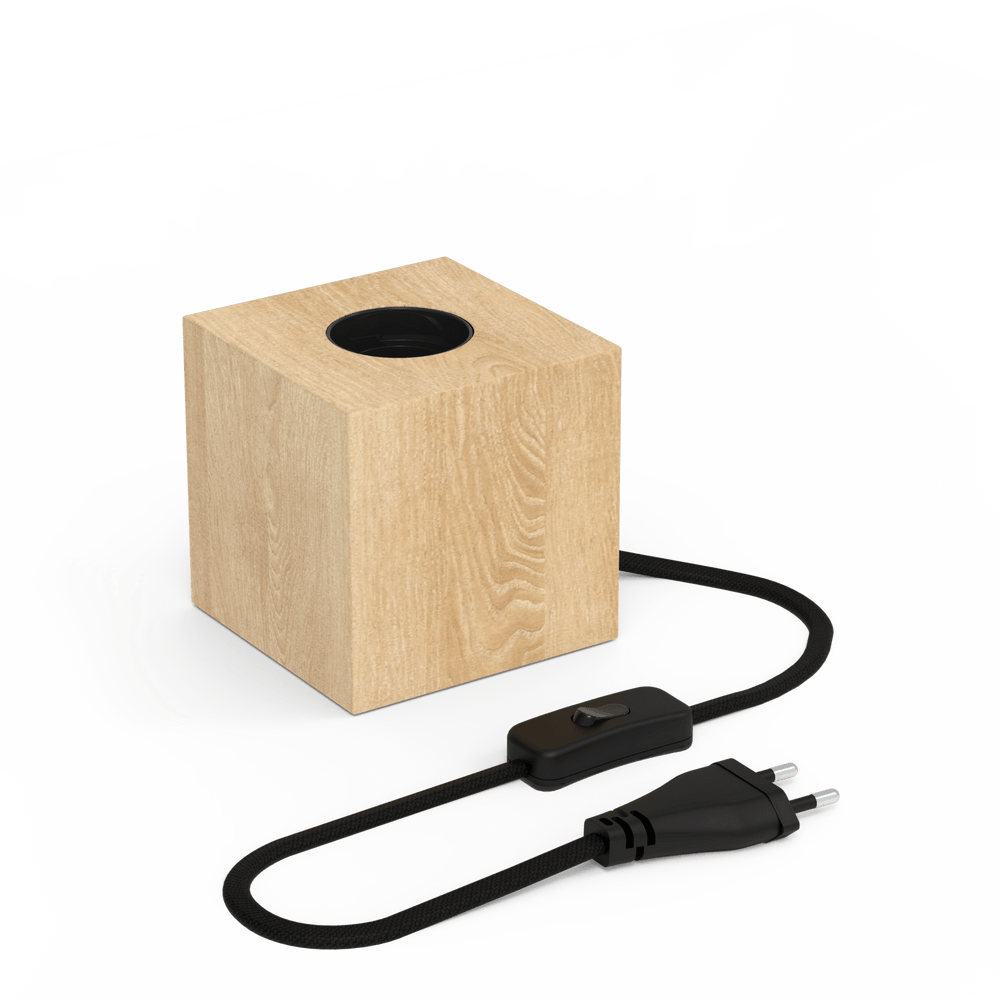 Calex TafelLamp Vierkant - E27 -  Hout - Excl. lichtbron
